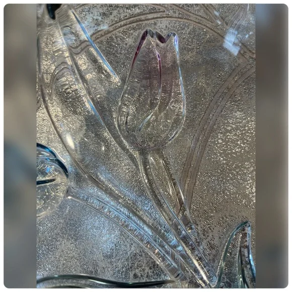 Mikasa-Tivoli Crystal Heart Shaped Tulip Serving Bowl/Platter-9 1/2" - Picture 4 of 7